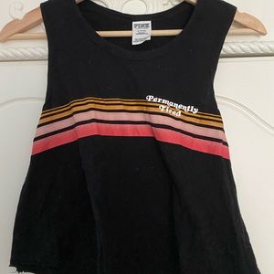victoria secret pink permanently tired black tank